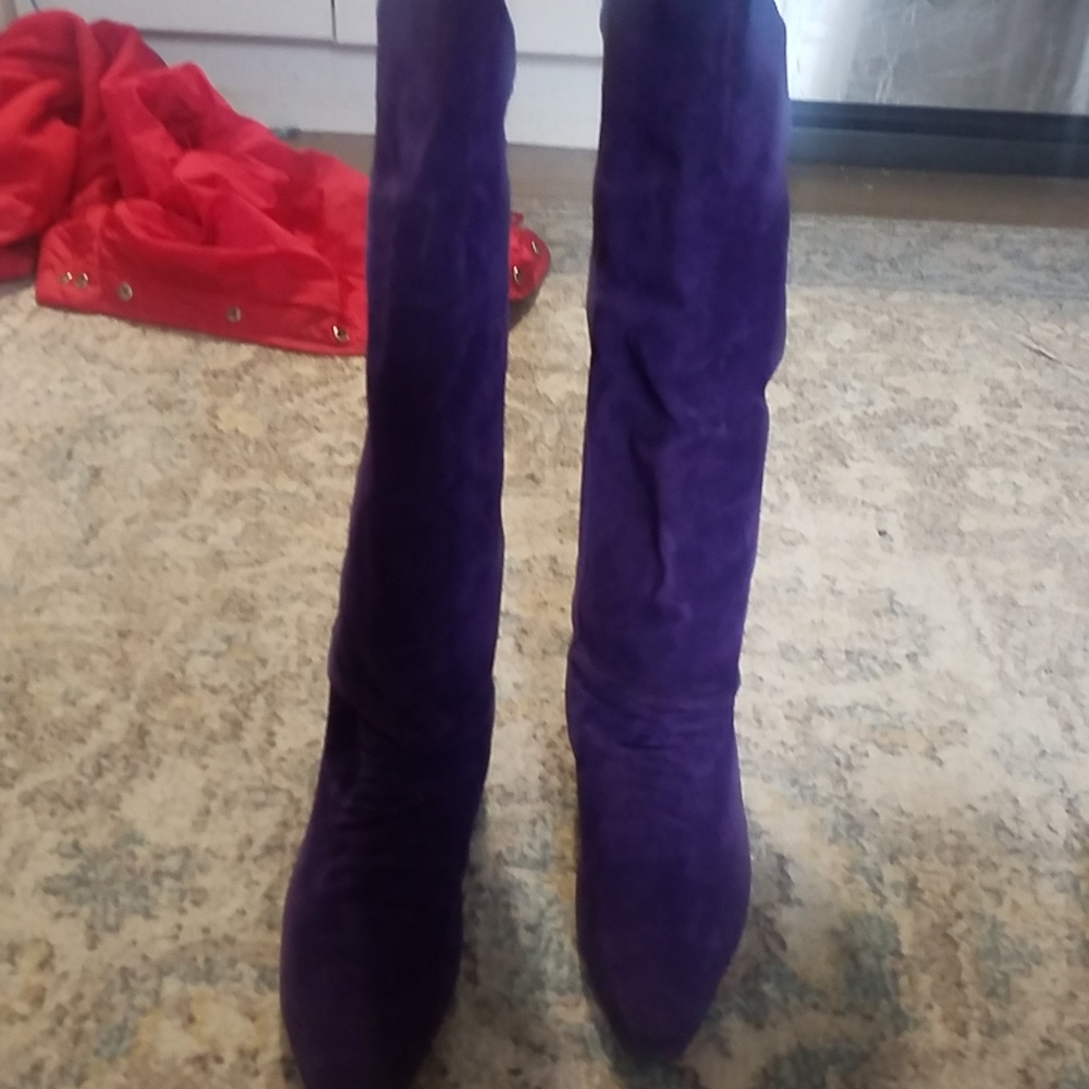 Purple Over the Knee Boots